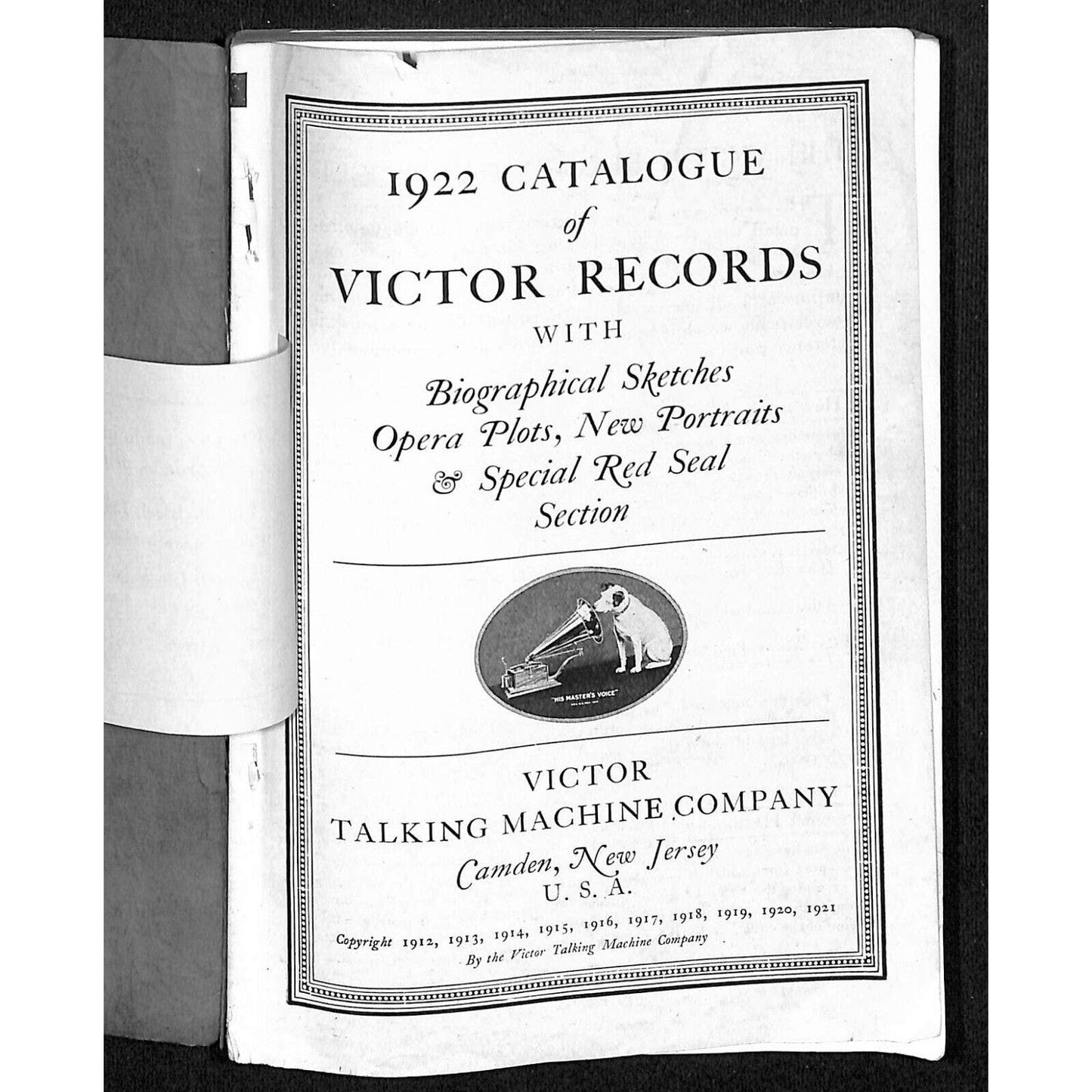 1922 Catalogue of Victor Records Talking Machine 200+pp w/ Red Seal Section