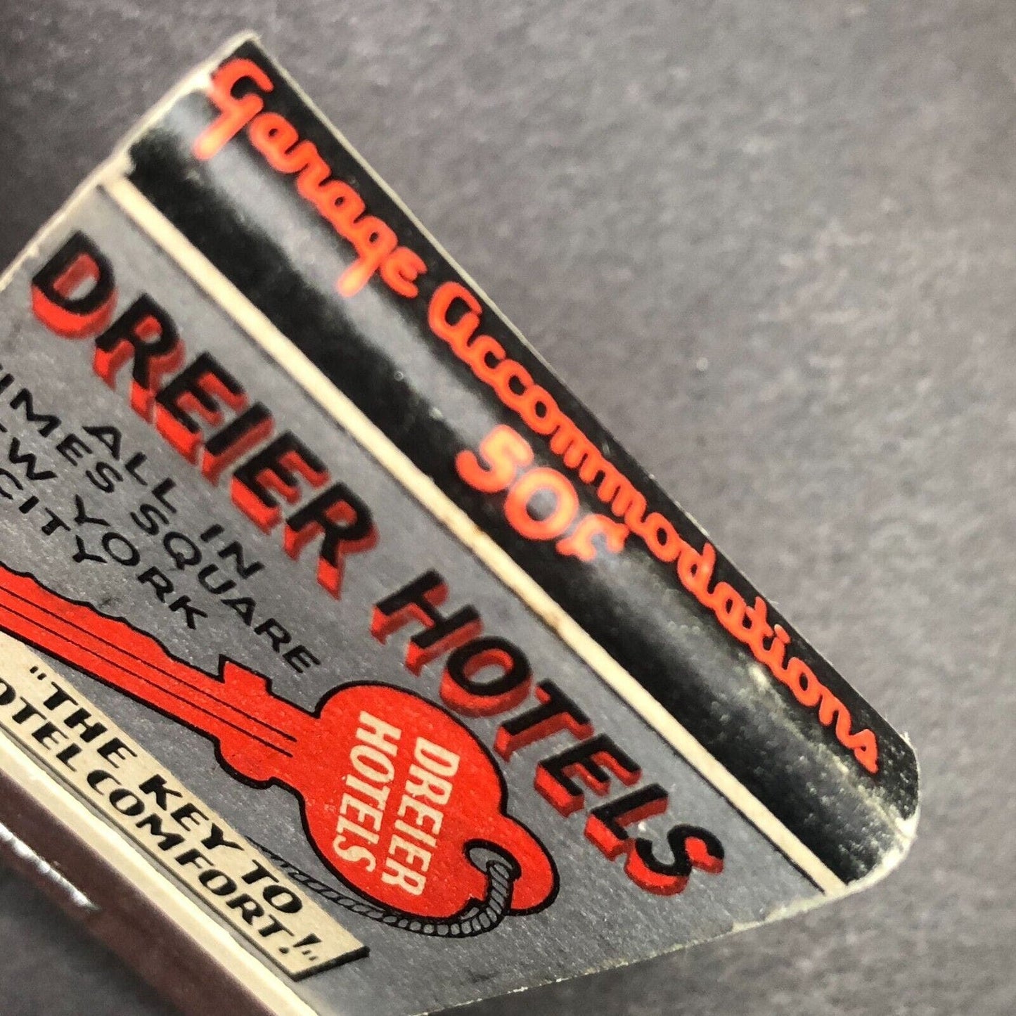Dreier Hotels Times Square New York Key Full Matchbook c1940's VGC Scarce