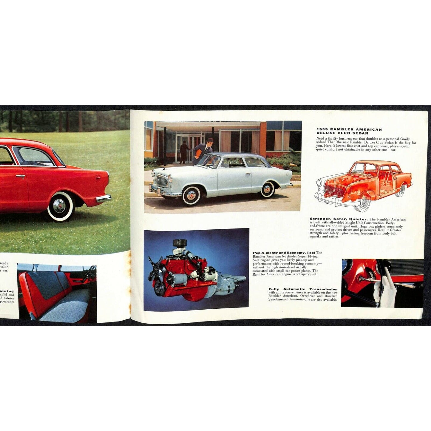 1959 Rambler American Single Sheet Fold-Out Brochure w/ 6 Panels