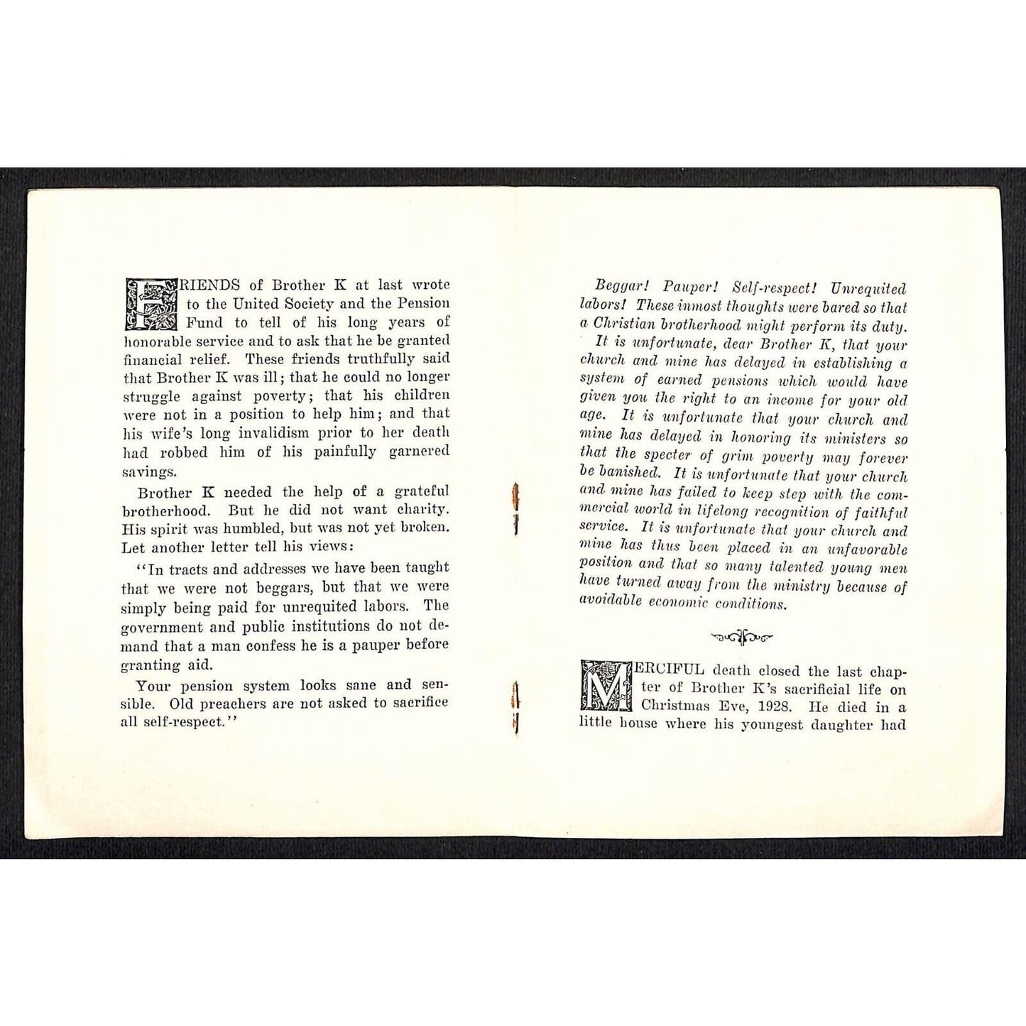 Indianapolis, IN Disciples of Christ Pension Fund "The Story of Brother K"