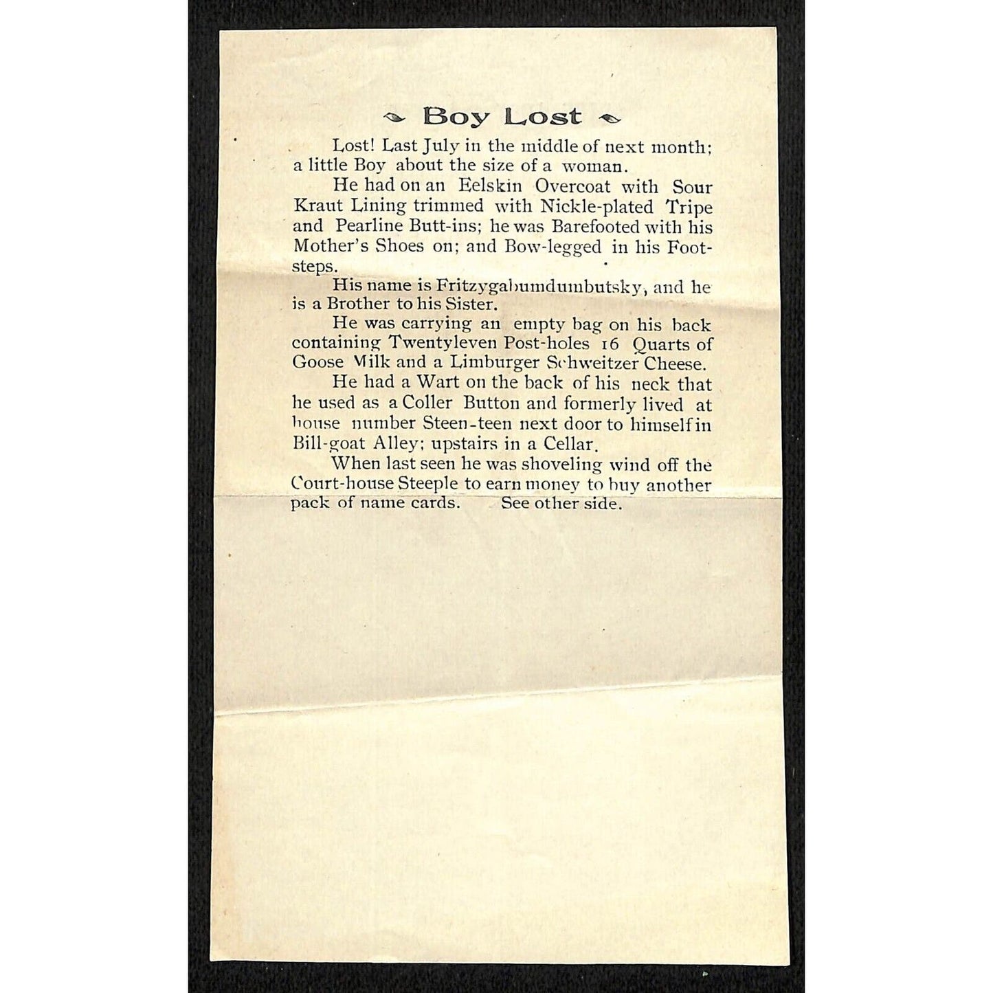 Manheim Supply Co PA "Stop Look and Read" c1929 Chain Mail Name Card Offer Form