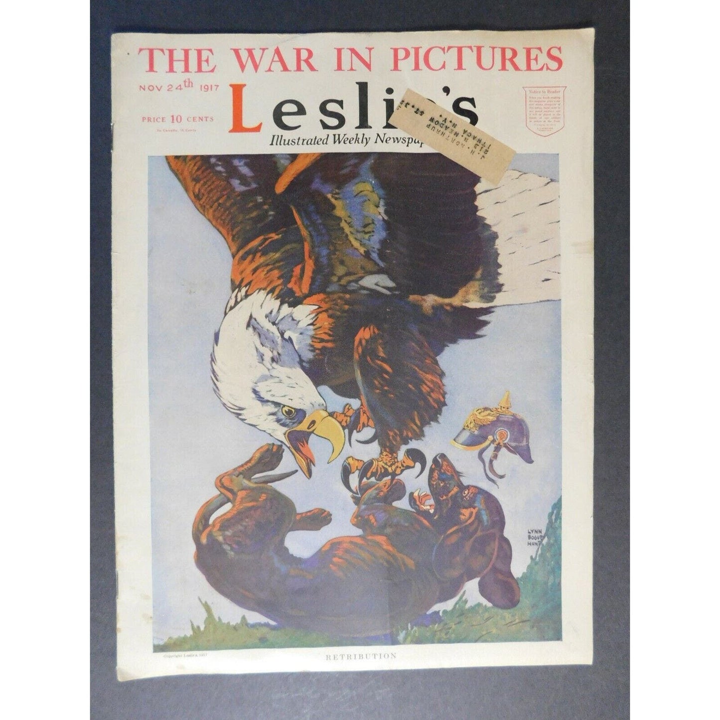 WWI Era Nov 24 1917 Leslie's "Retribution" Attacking Eagle - 32 pgs.