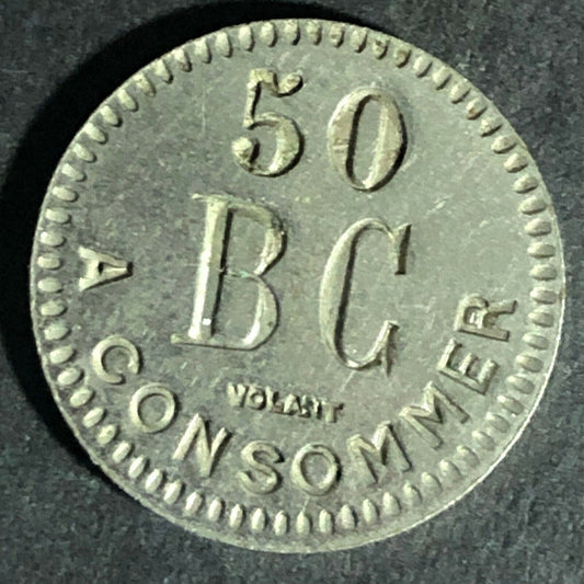 French Jeton 50 Volant BC A Consommer Token - 19mm
