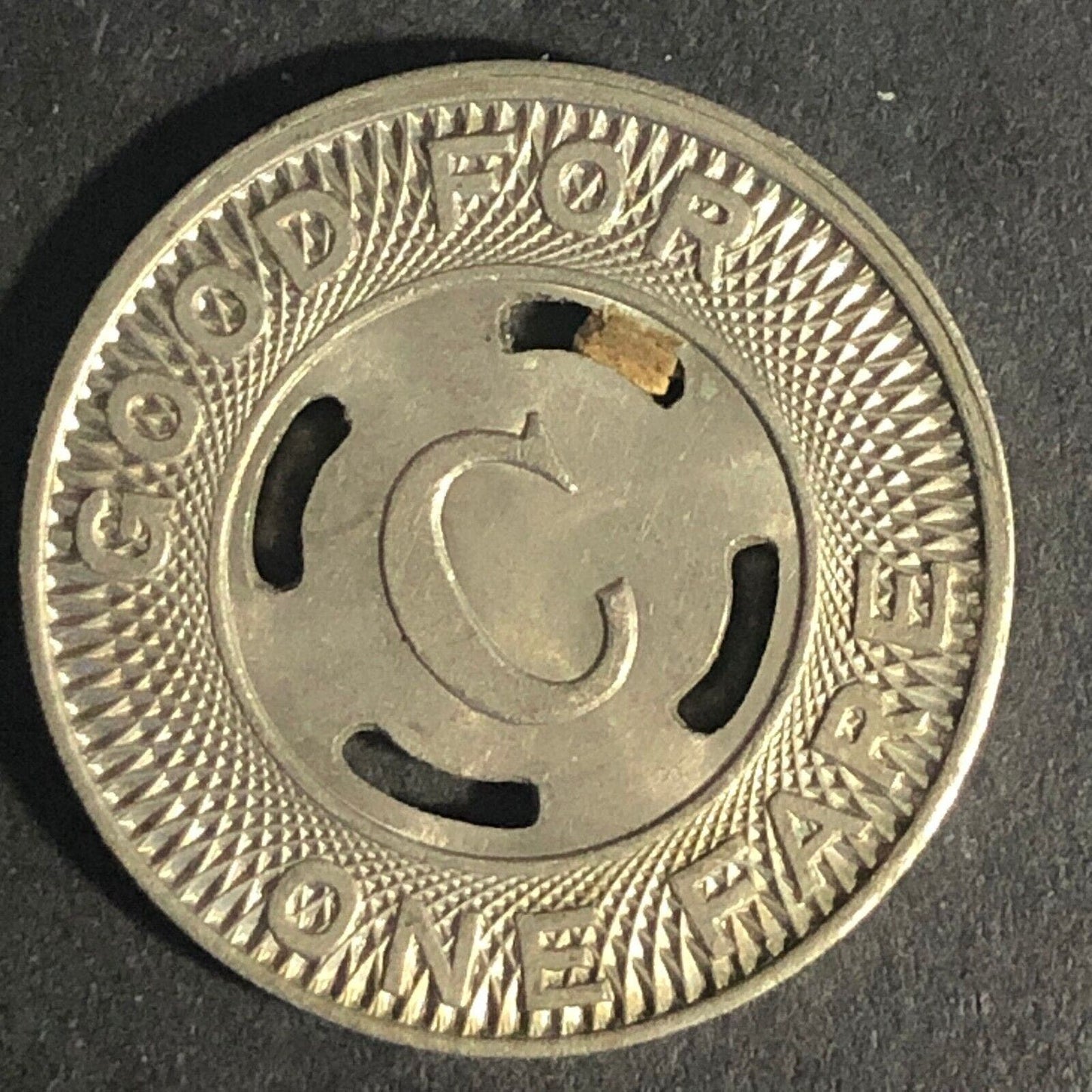 Canton City Lines Inc. "C" G/F One Fare Brass Transit Token 22.77mm