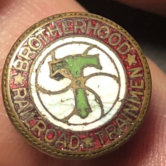 Brotherhood of Railroad Trainmen Tri-Color Enameled Lapel Pin 3/8" dia.