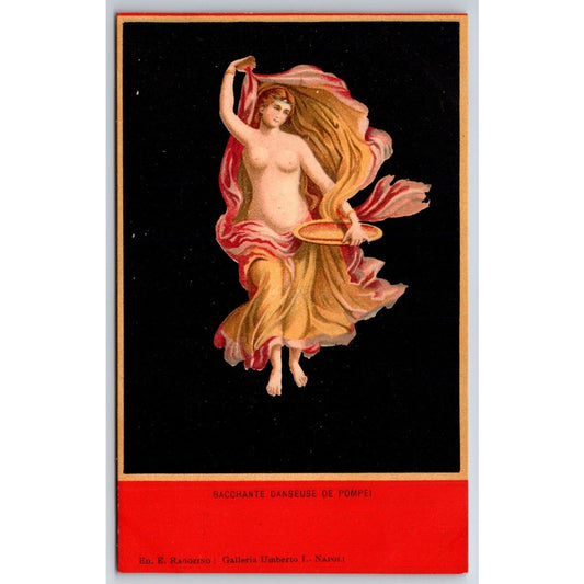 Italian Postcard Pompeii Bacchante Dancer from Pompei c1901-1907 NP VGC