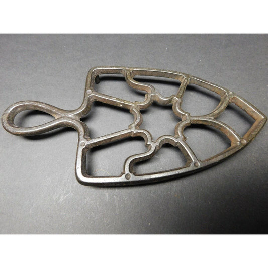 Cast Iron Footed Sad Iron Trivet w/ Handle