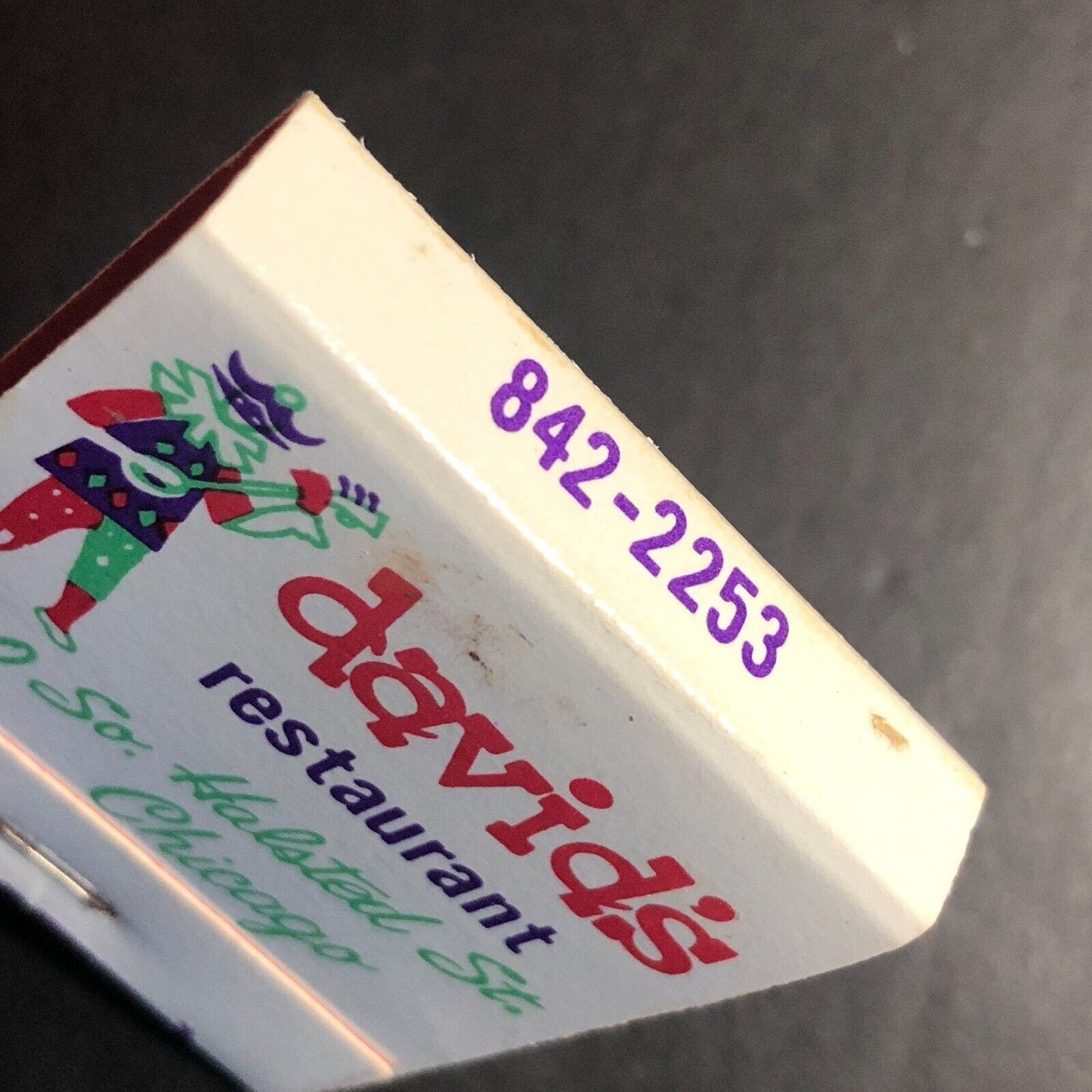 David's Restaurant Chicago Full Matchbook c1974-84 w/ Court Jester Scarce