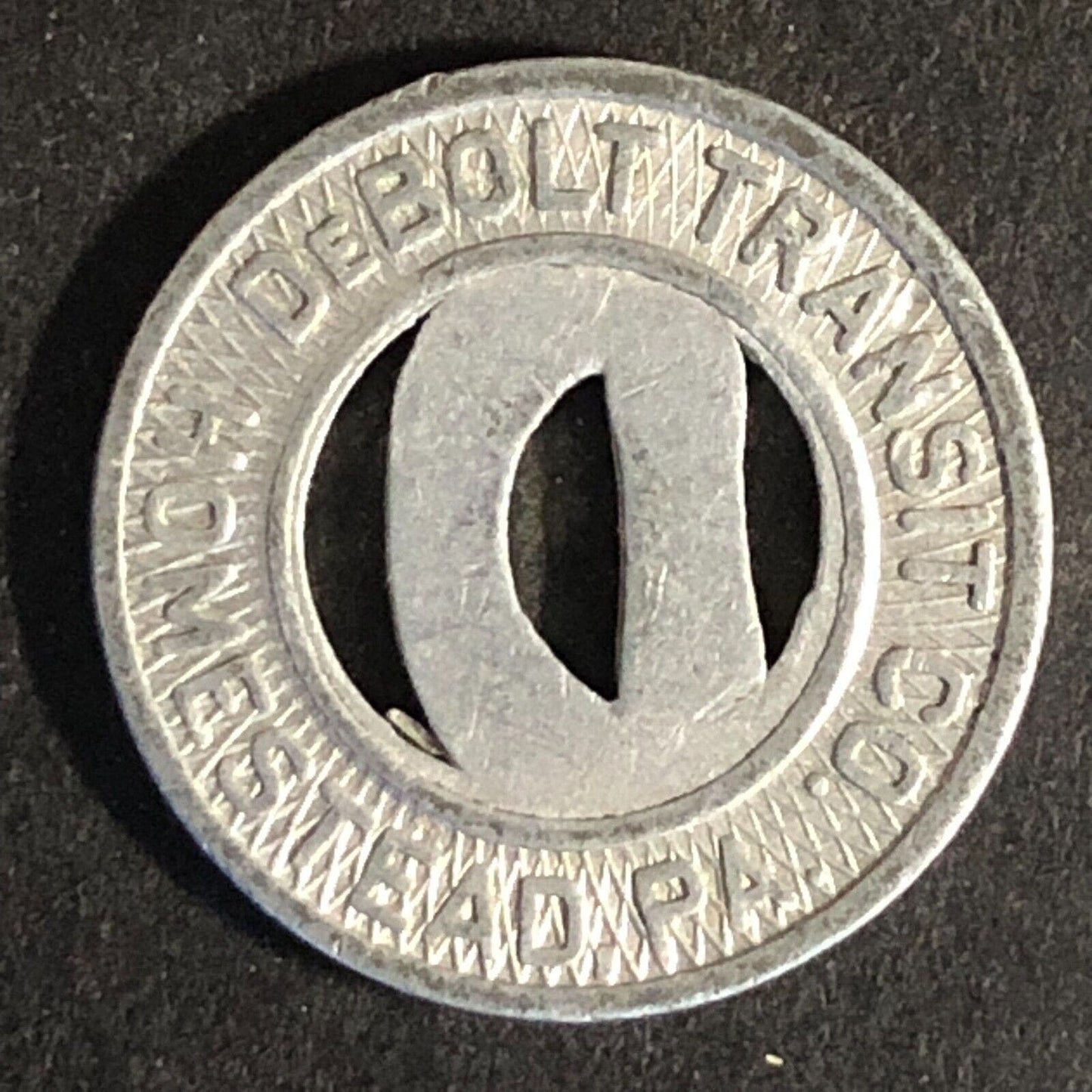 DeBolt Transit Co. Homestead, PA Alum. G/F One Fare Token c1954 19mm