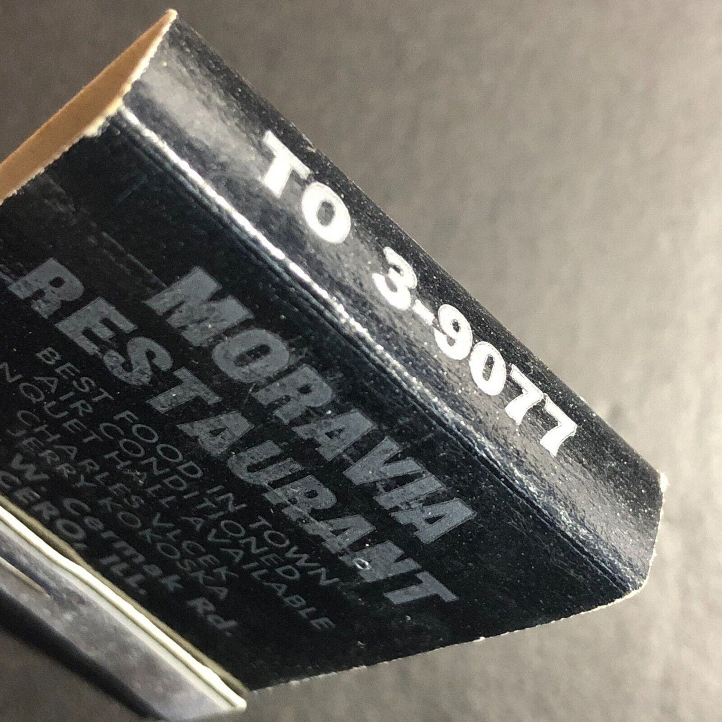 Moravia Restaurant Cicero, IL Full Matchbook - c1960's Scarce