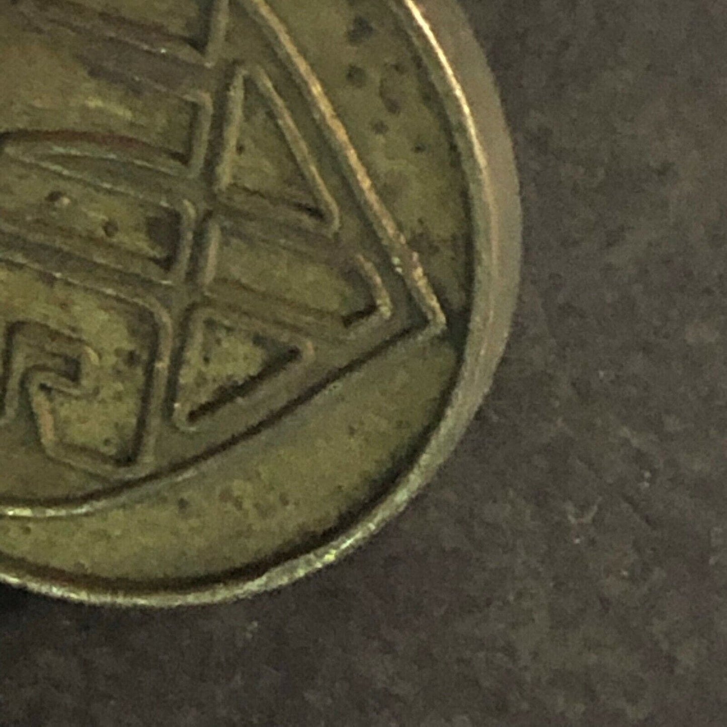 Vintage 21mm Brass "SM or 5M" Token Inside Heart