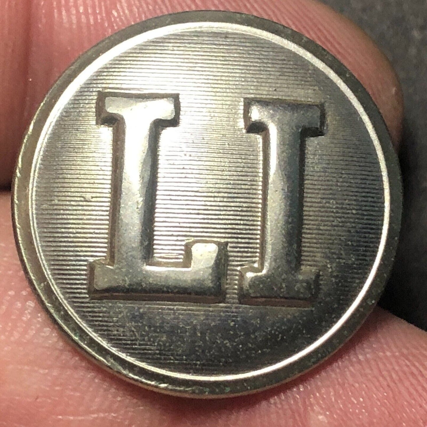 Long Island Railroad "LI" Brass Uniform Button - 3/4" Waterbury Co's CONN