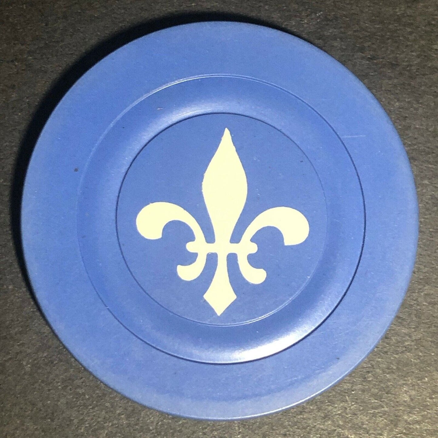 Vintage Monarch Fleur-de-lis FLK Clay Poker Chip - Eisenstadt Collection