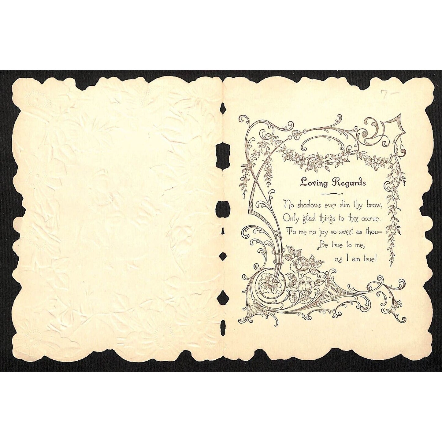 2 Victorian Valentine's Greeting Cards + Small Romantic "To the One I Love" Card