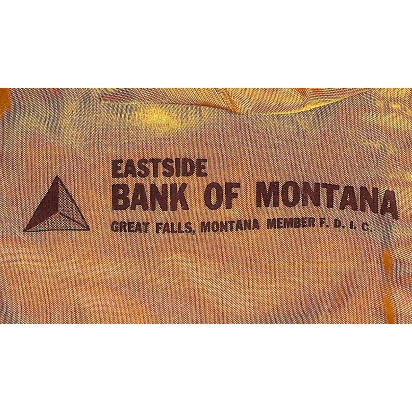 Great Falls, Montana Eastside Bank of Montana Sturdy Polyester Coin Bag VGC