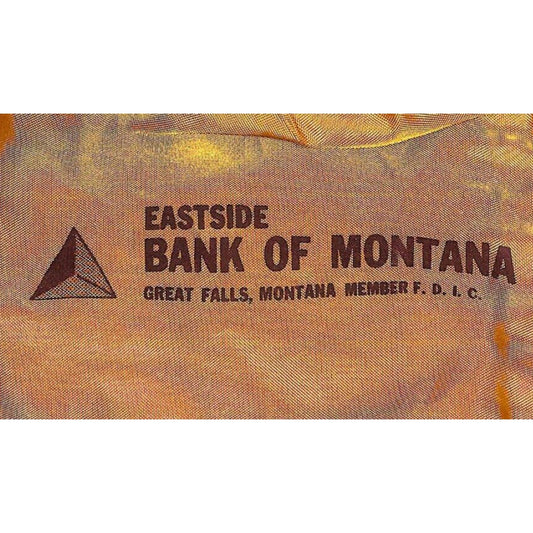 Great Falls, Montana Eastside Bank of Montana Sturdy Polyester Coin Bag VGC