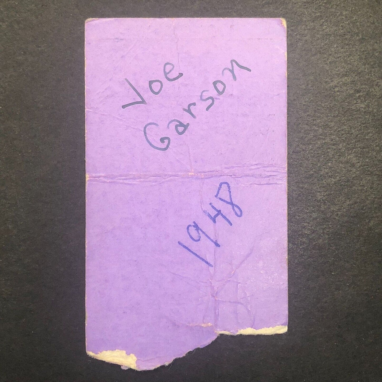 Auto Racing Ticket 1948 Stub Yellow Jacket Stadium Philadelphia Joe Garson