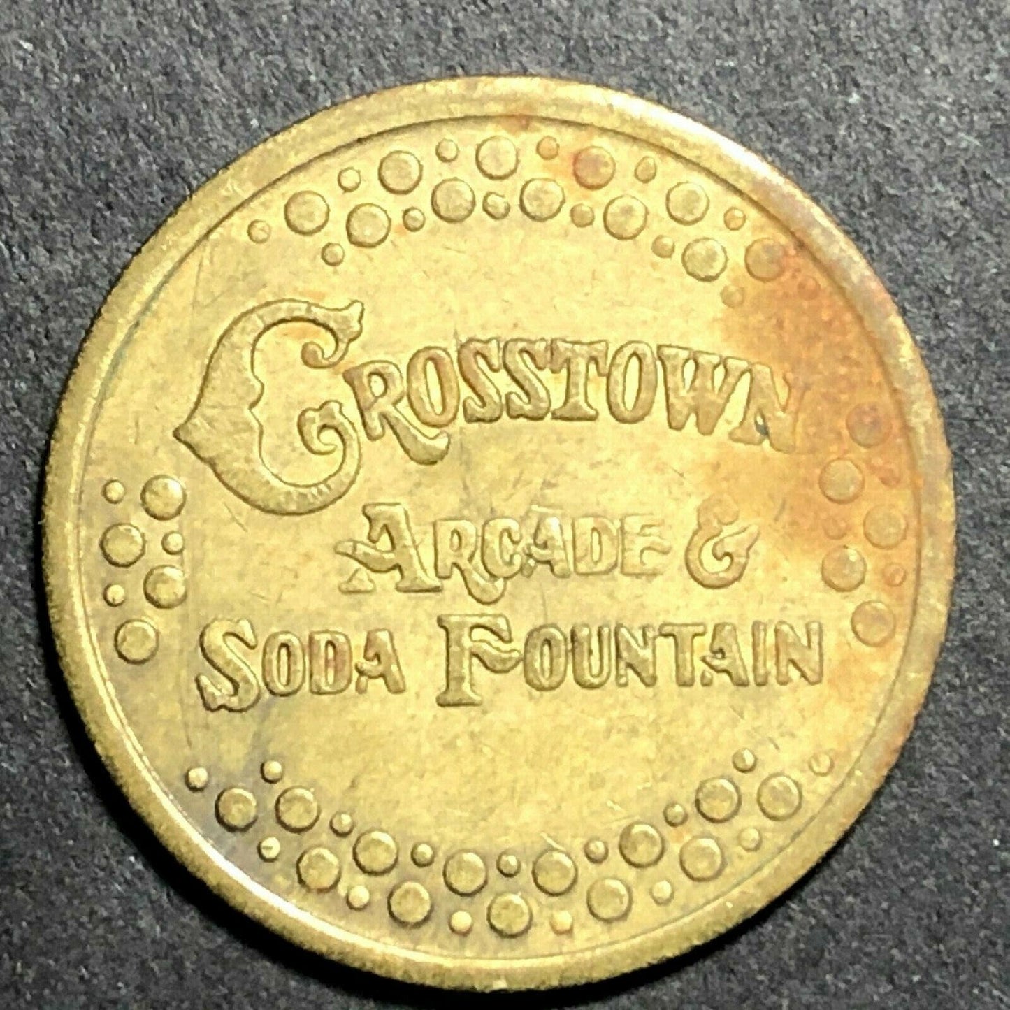 22mm Coca Cola Crosstown Arcade & Soda Fountain Brass Token