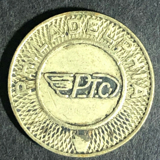 Brass G/F One Fare Transit Token Philadelphia Transportation Co. PTC 16mm (1867)