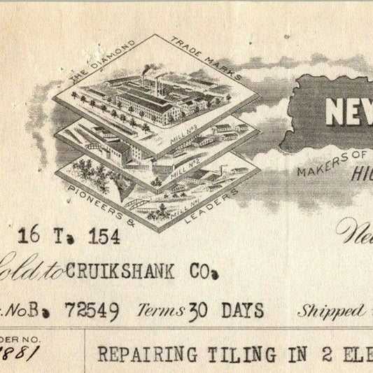 1916 "New York Belting and Packing" Rubber Billhead Letterhead Chambers St NYC