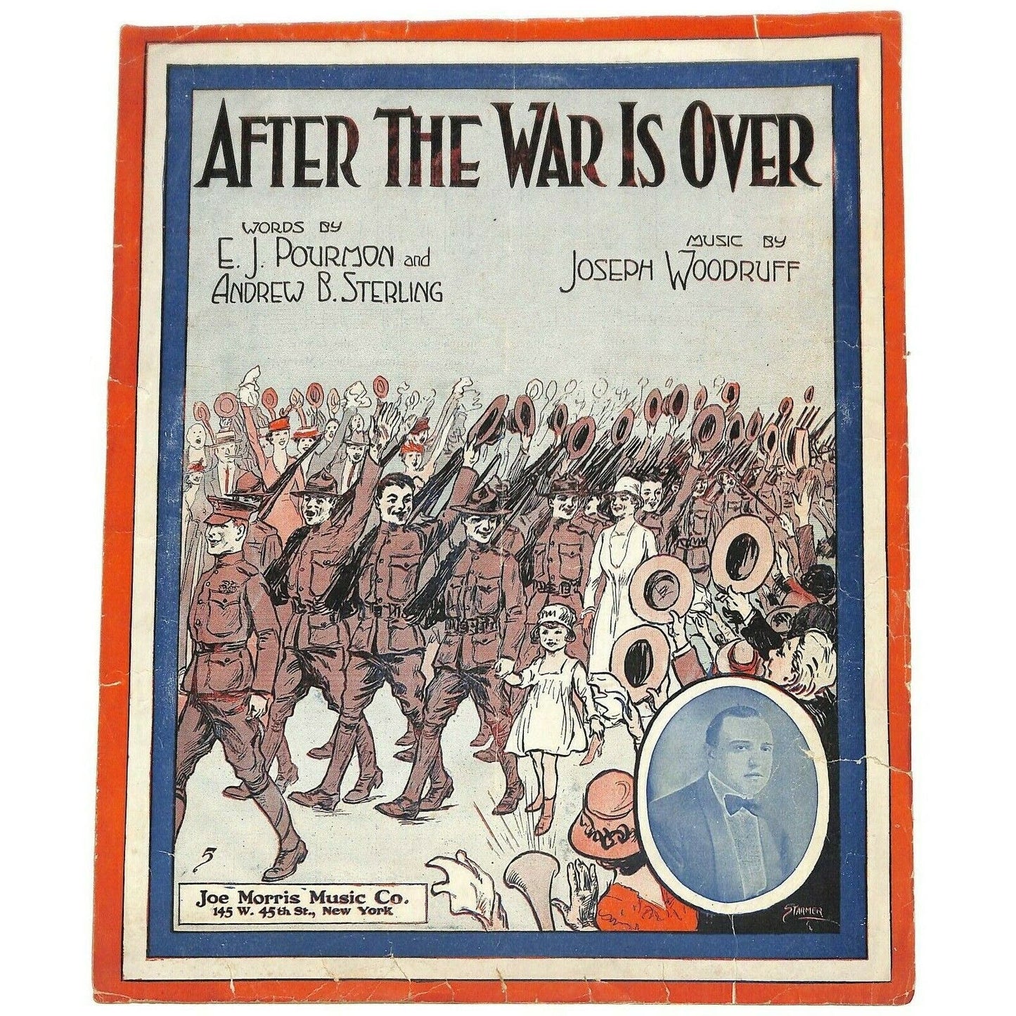 Vintage WWI Era 1918 Sheet Music "After the War is Over" Marching Soldiers