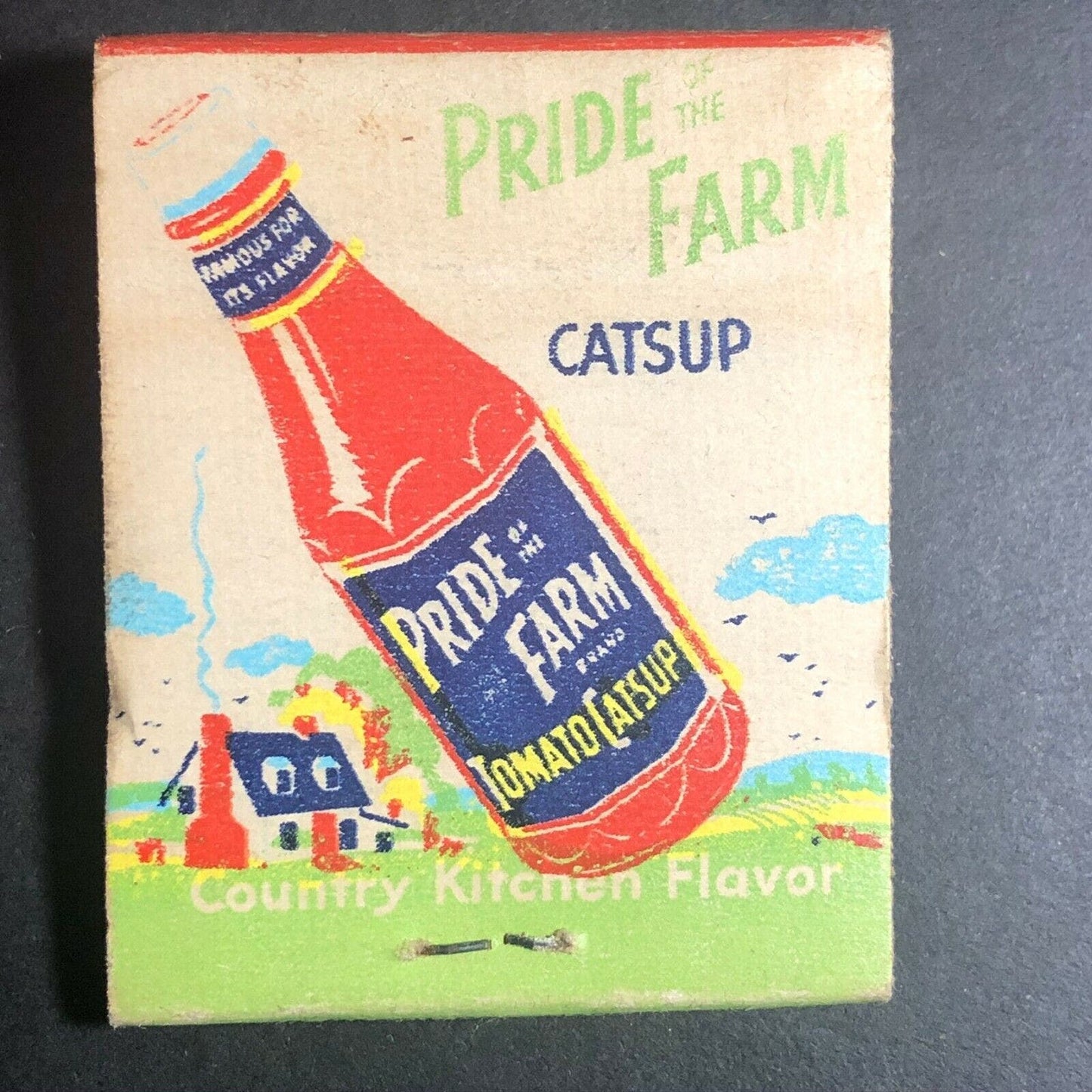 Scarce 1930's-40's Full Matchbook - "Pride Farm" "Tomato Catsup"