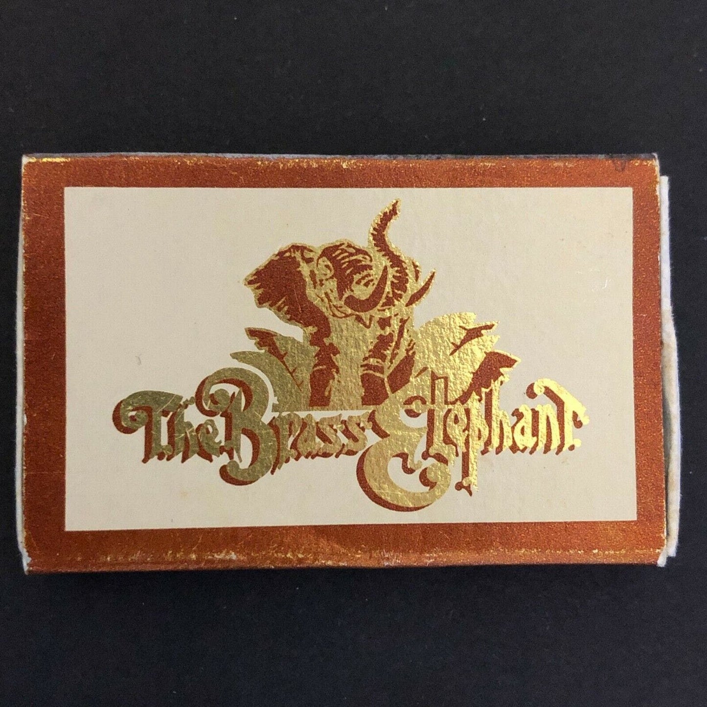 c1970's-80's Wooden Matchbox Matchbook "The Brass Elephant" South San Francisco
