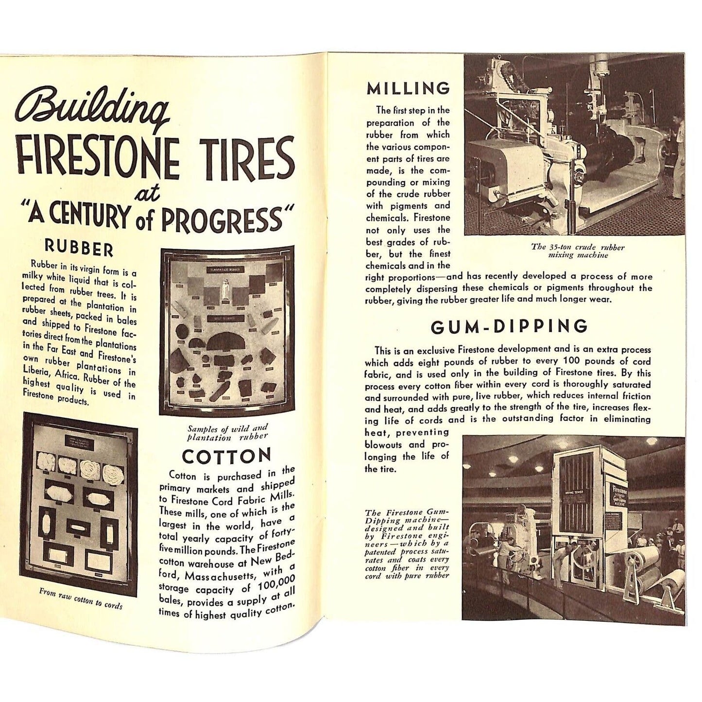 "How Firestone High Speed Tires are Made" 30pp 1934 Chicago World's Fair VGC