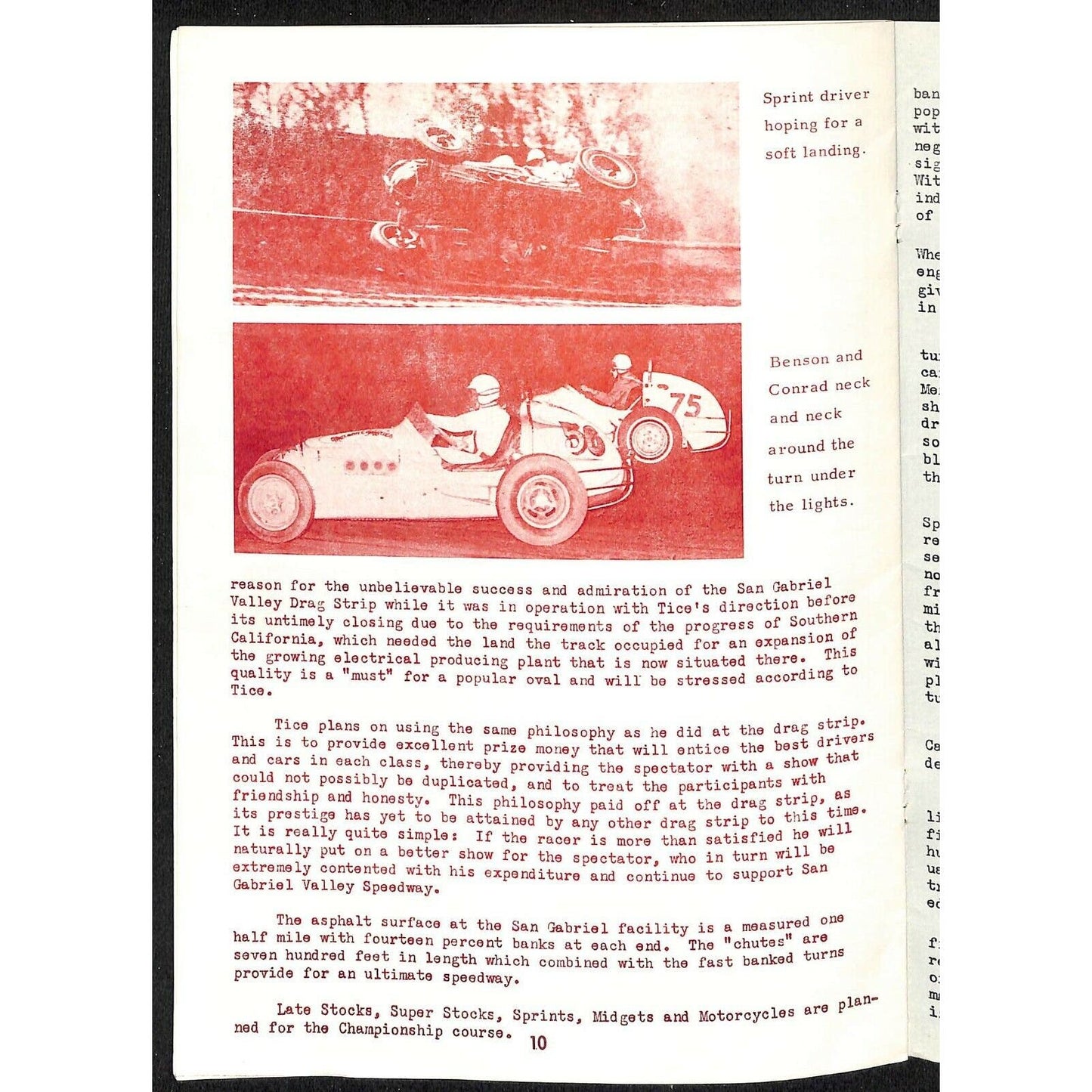 Scarce 1966 New San Gabriel Valley Speedway Auto CRA Racing Program 12pp.