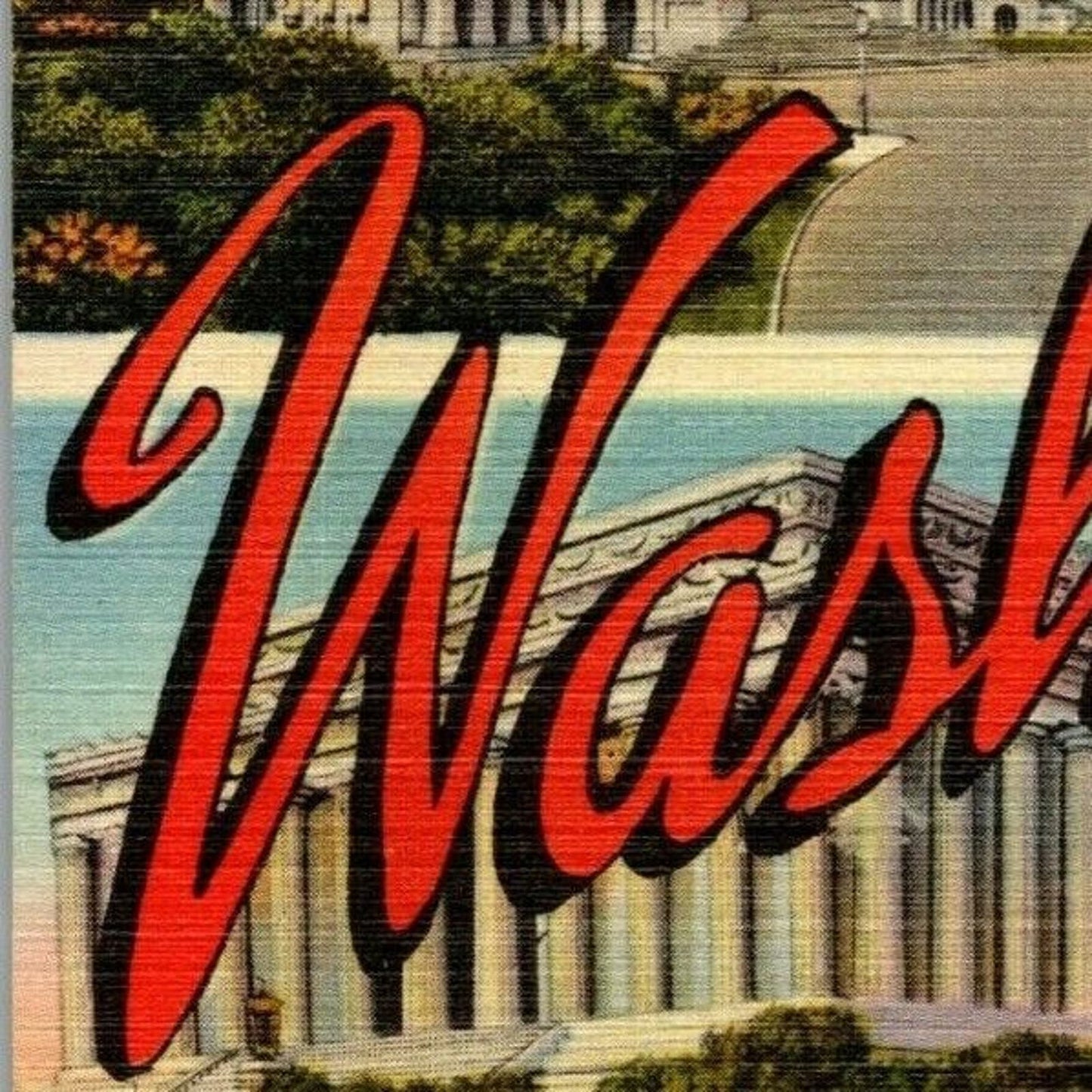 Vintage Linen Multiview Postcard Greetings from Washington, DC - Unposted VGC