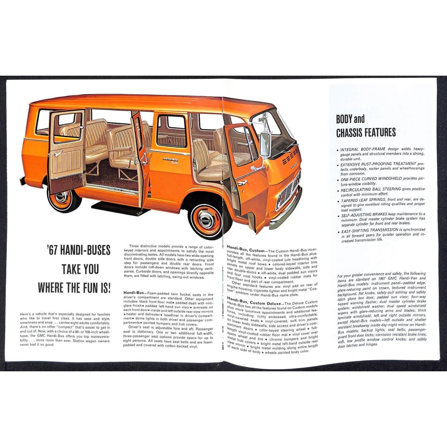 c1967 GMC Trucks Handi-Van Handi-Bus Brochure w/ Specs 12pp VGC Scarce