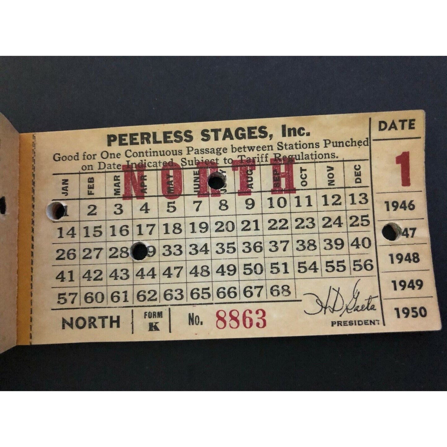 Peerless Stages / Greyhound Monthly Bus Commutation Ticket Book 1947 San Jose