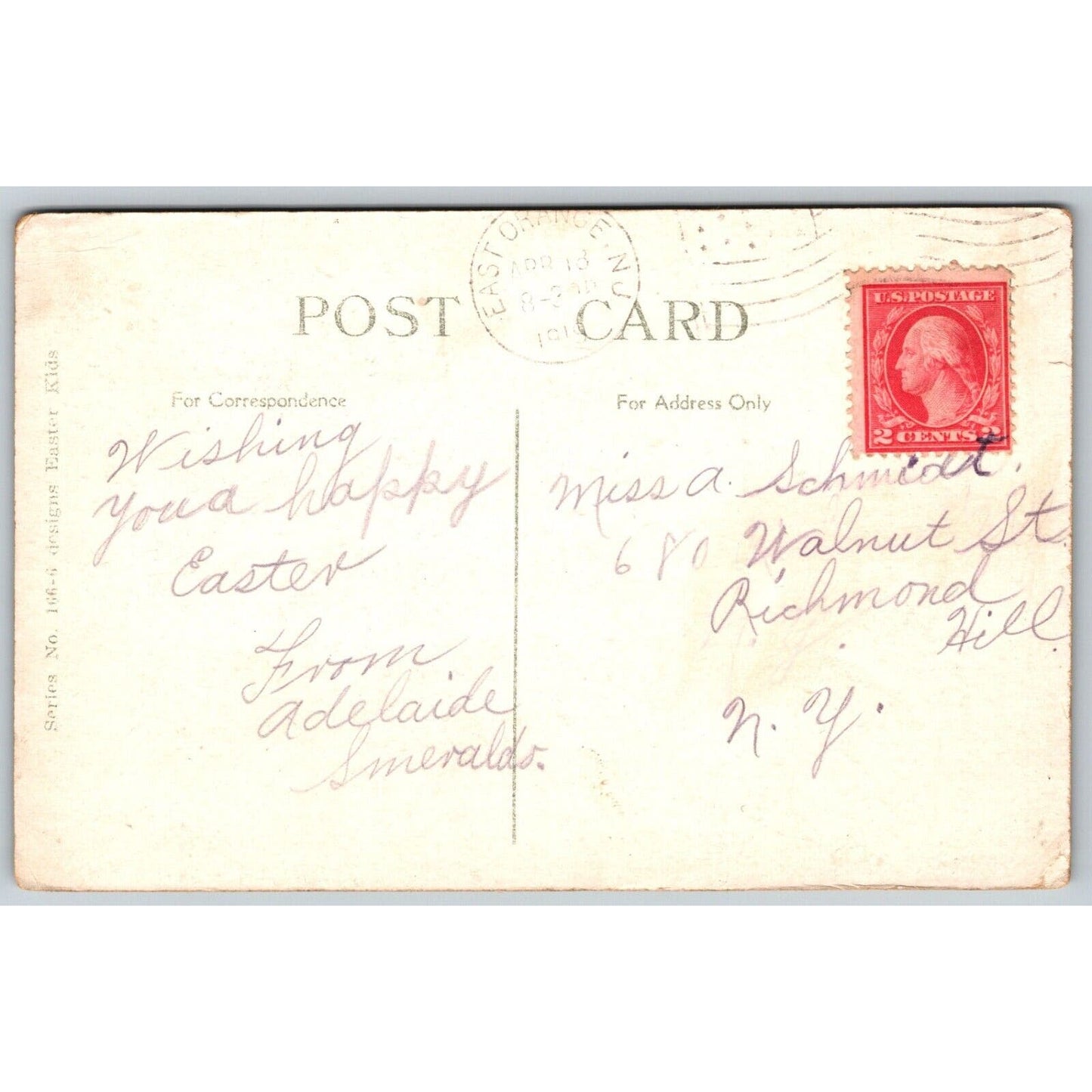 Easter Postcard Kids Pray at Church - Floral PM 1919