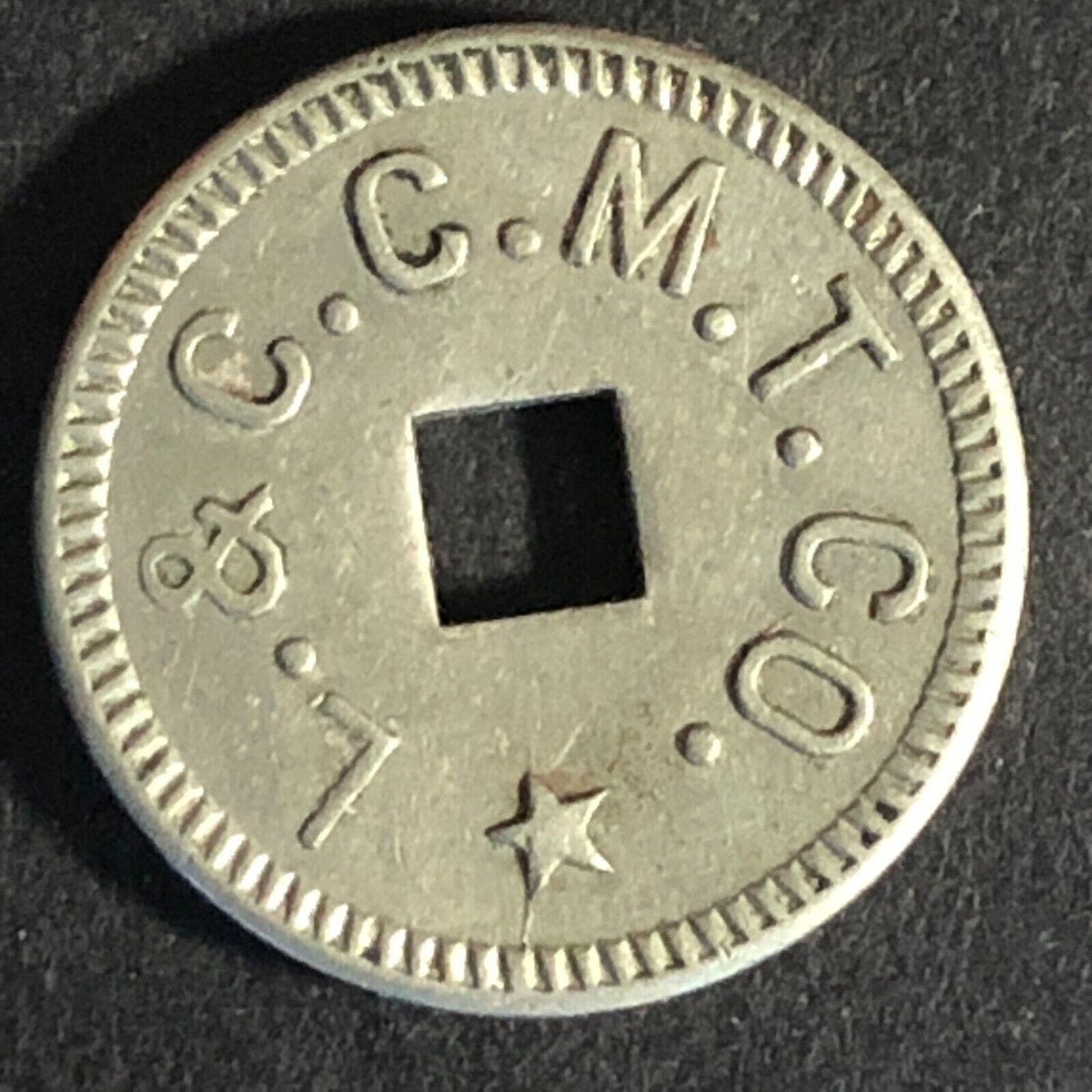 L. & C. C. M. T. Co (Beaver Meadows PA) WM "One Fare Work Token" Scarce 18mm