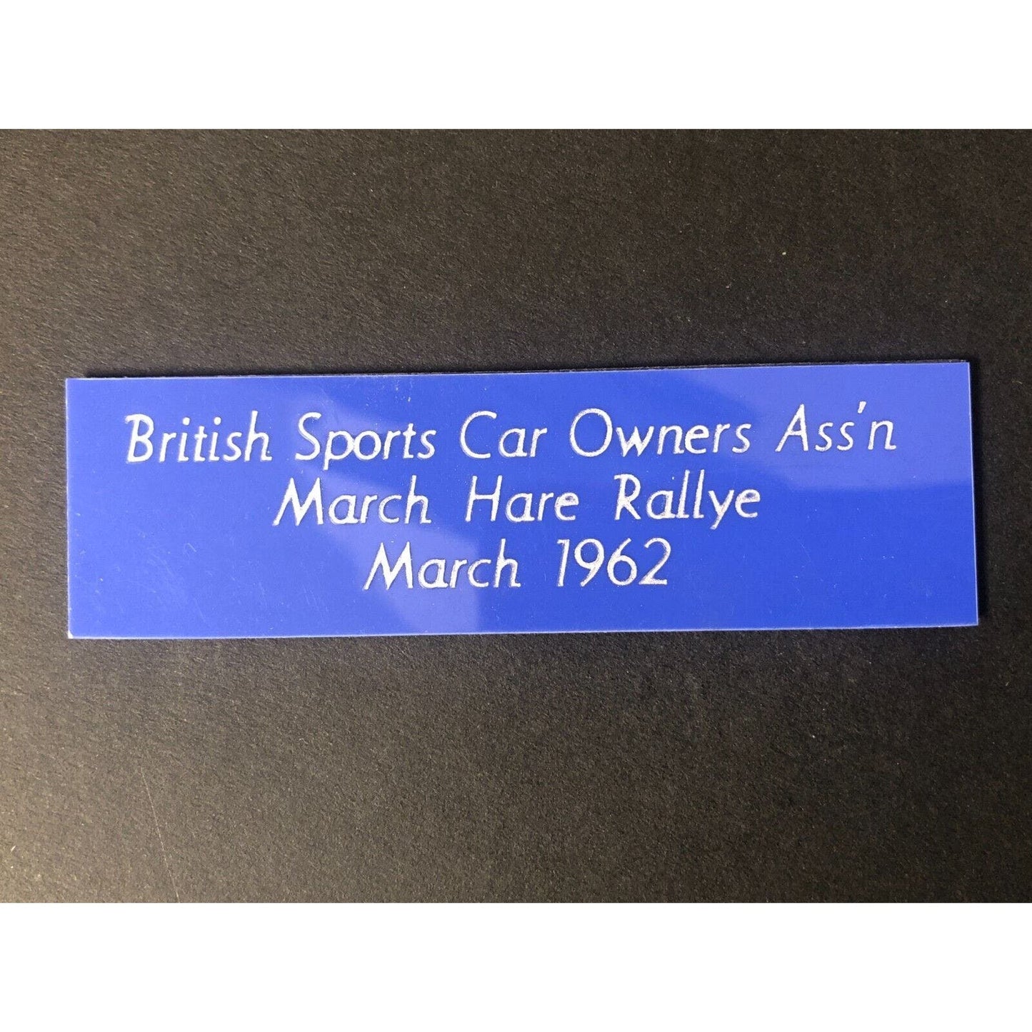 BSCOA March Hare Rallye 1962 Auto Racing Wall Plaque