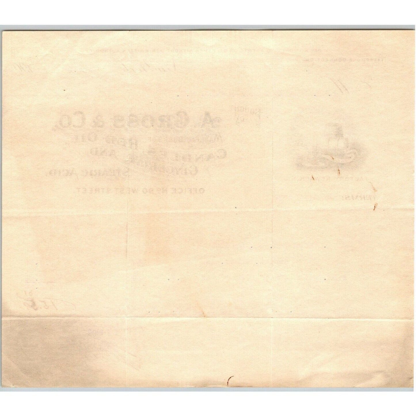 A. Gross & Co.1909 Letterhead NY, NY Candles Red Oil Glycerine Stearic Acid