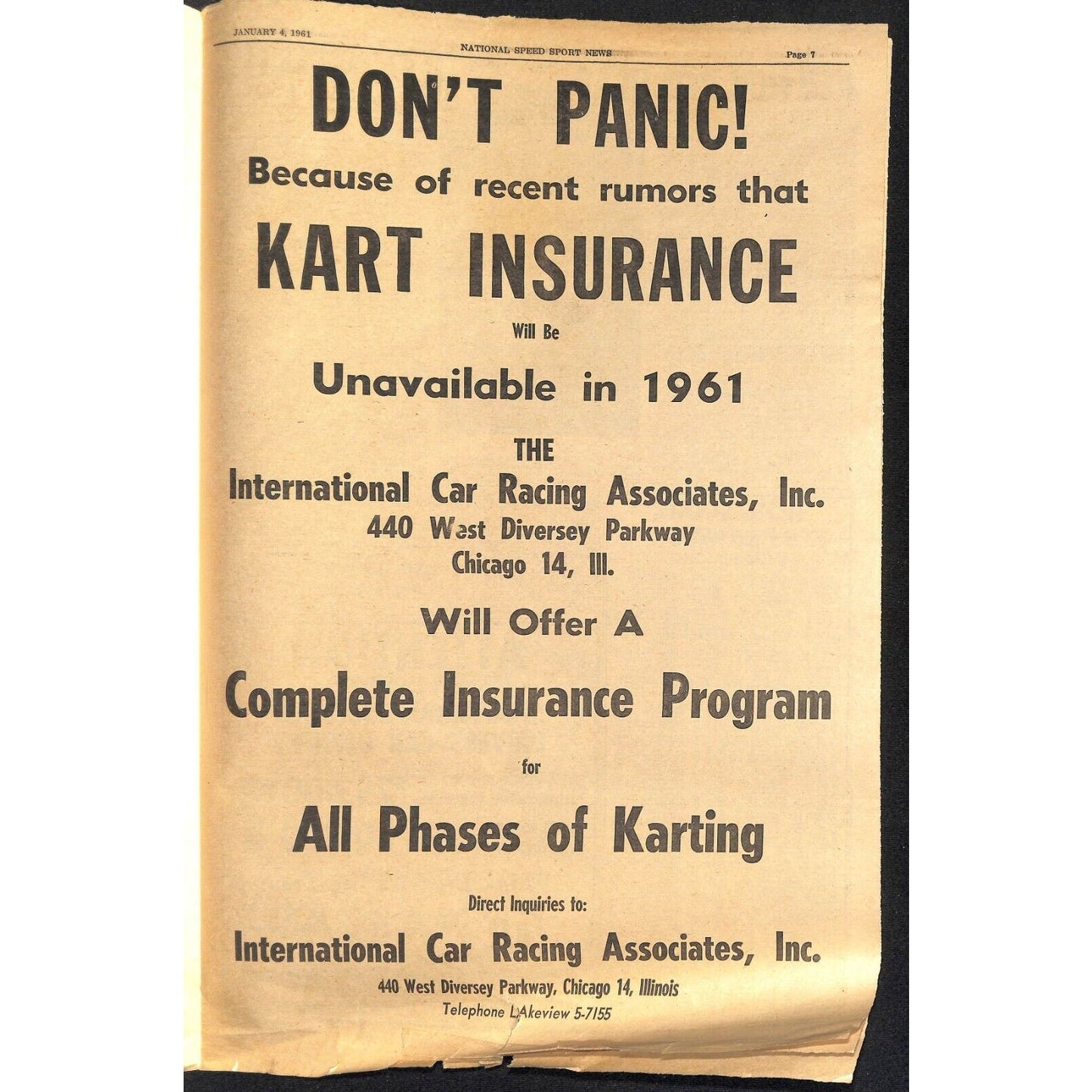 National Speed Sport News 1/4 1961 Roberts and Northam Midget Wins Racing 11pp