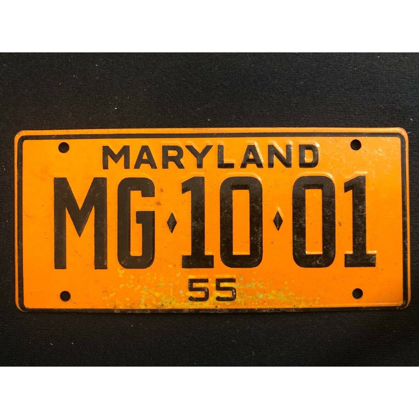 1953-54 General Mills Wheaties Tin Mini Bicycle License Plate - Maryland