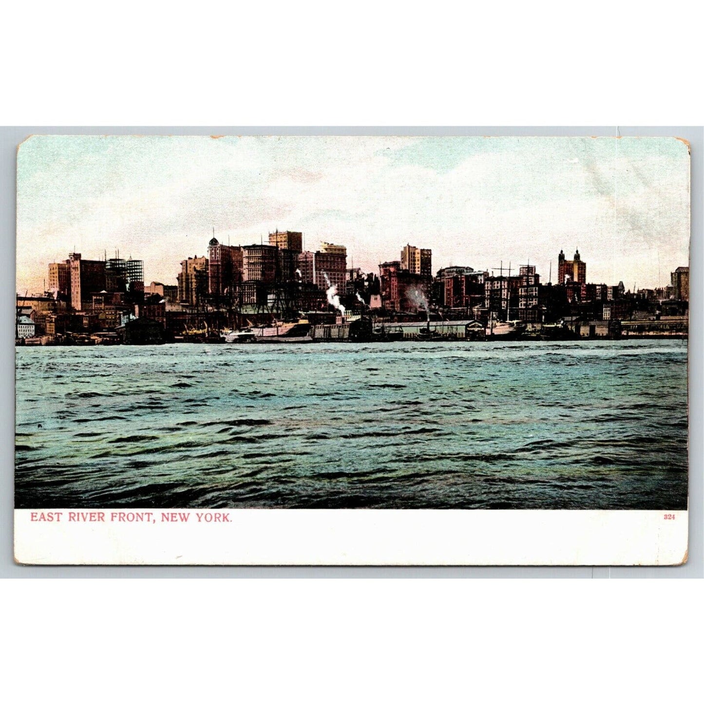 Vintage c1901-07 New York Postcard "East River Front" (A.C. Bosselman)