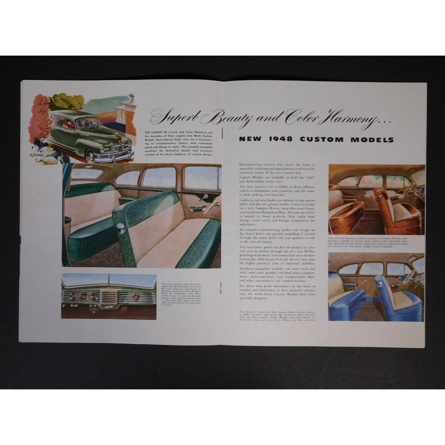 1948 Nash Ambassador "600" Color Sales Brochure Very Good Condition