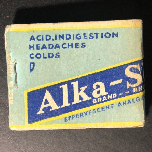 Alka-Seltzer Tablets Matchbook c1940's-50's Full 20-Strike