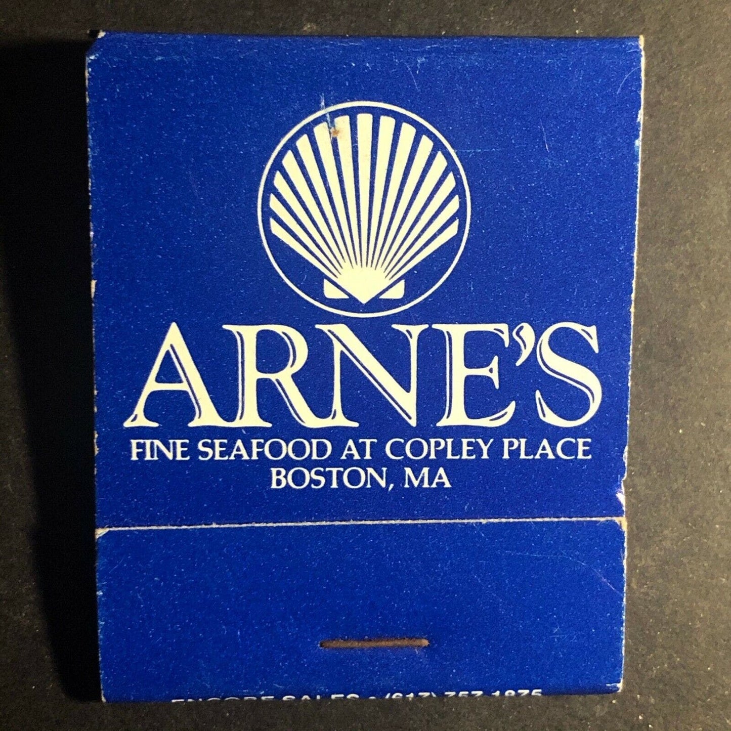 Vintage 1970's-80's Full Matchbook -- Arne's Seafood Restaurant - Boston, MA