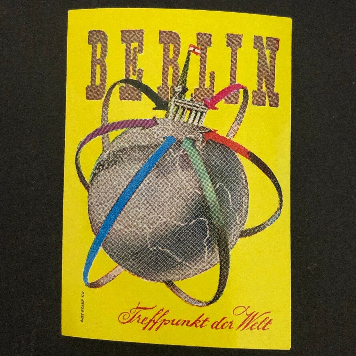 Vintage Advertising Stamp w/ Gum Adh. Berlin "Treffounkt der Welt"