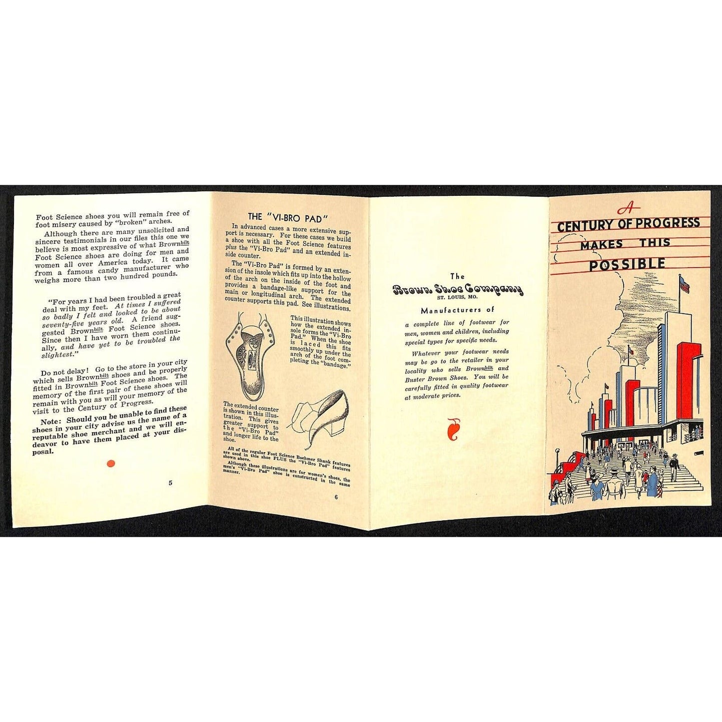 2 Brown Shoe Co. Buster Booklets & Cover 1934 Chicago World's Fair VGC Scarce