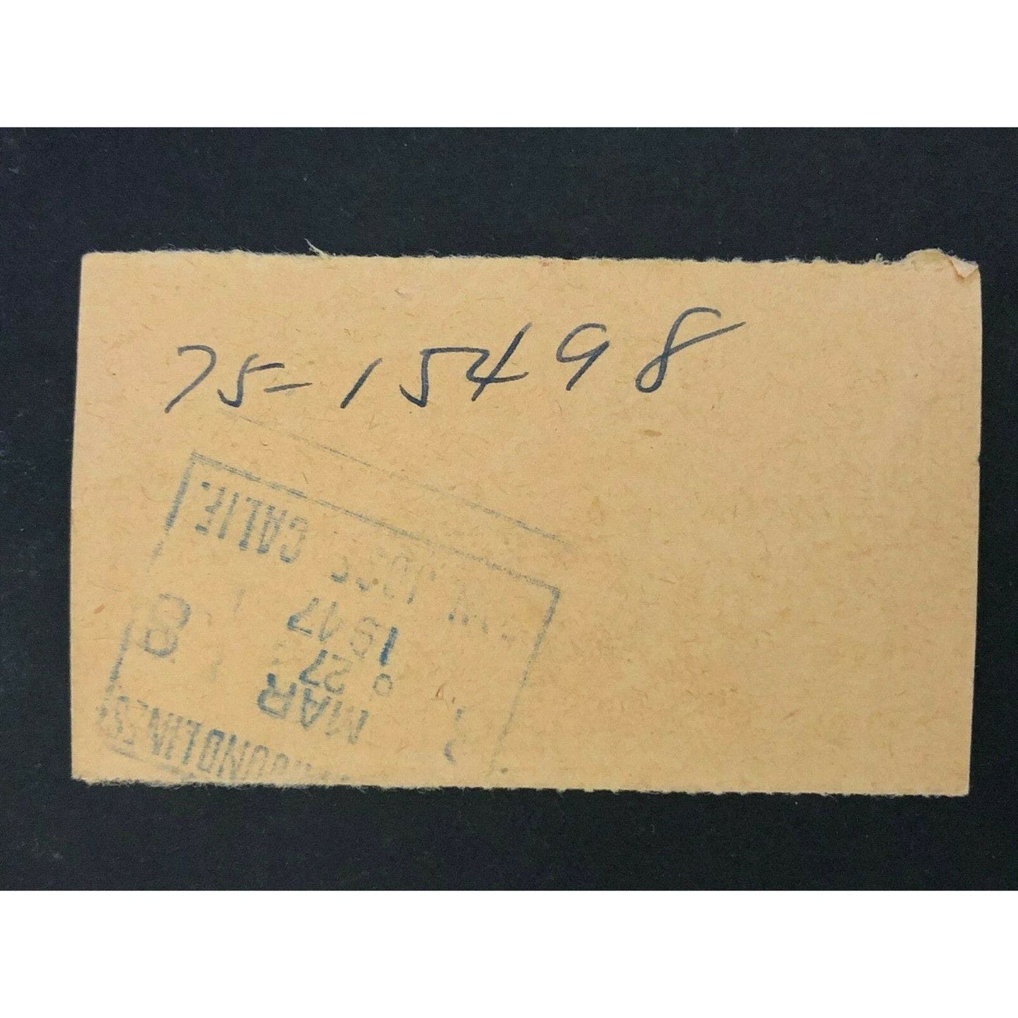 Pacific Greyhound Bus Lines I.D. Check / Ticket "San Jose" 71162 c1945-1955