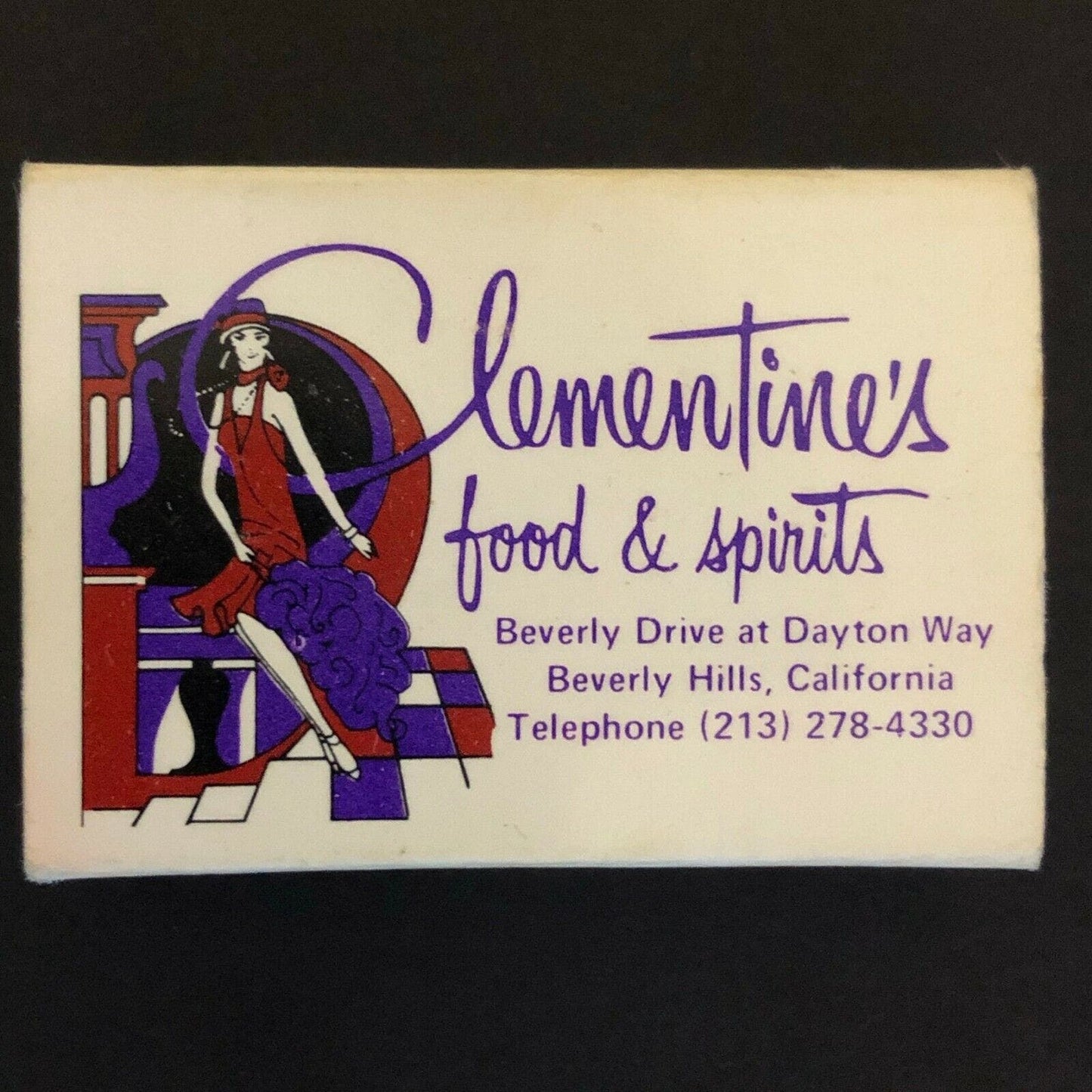 c1970's-80's Vintage Wooden Matchbox Matchbook Clementine's Palo Alto, CA
