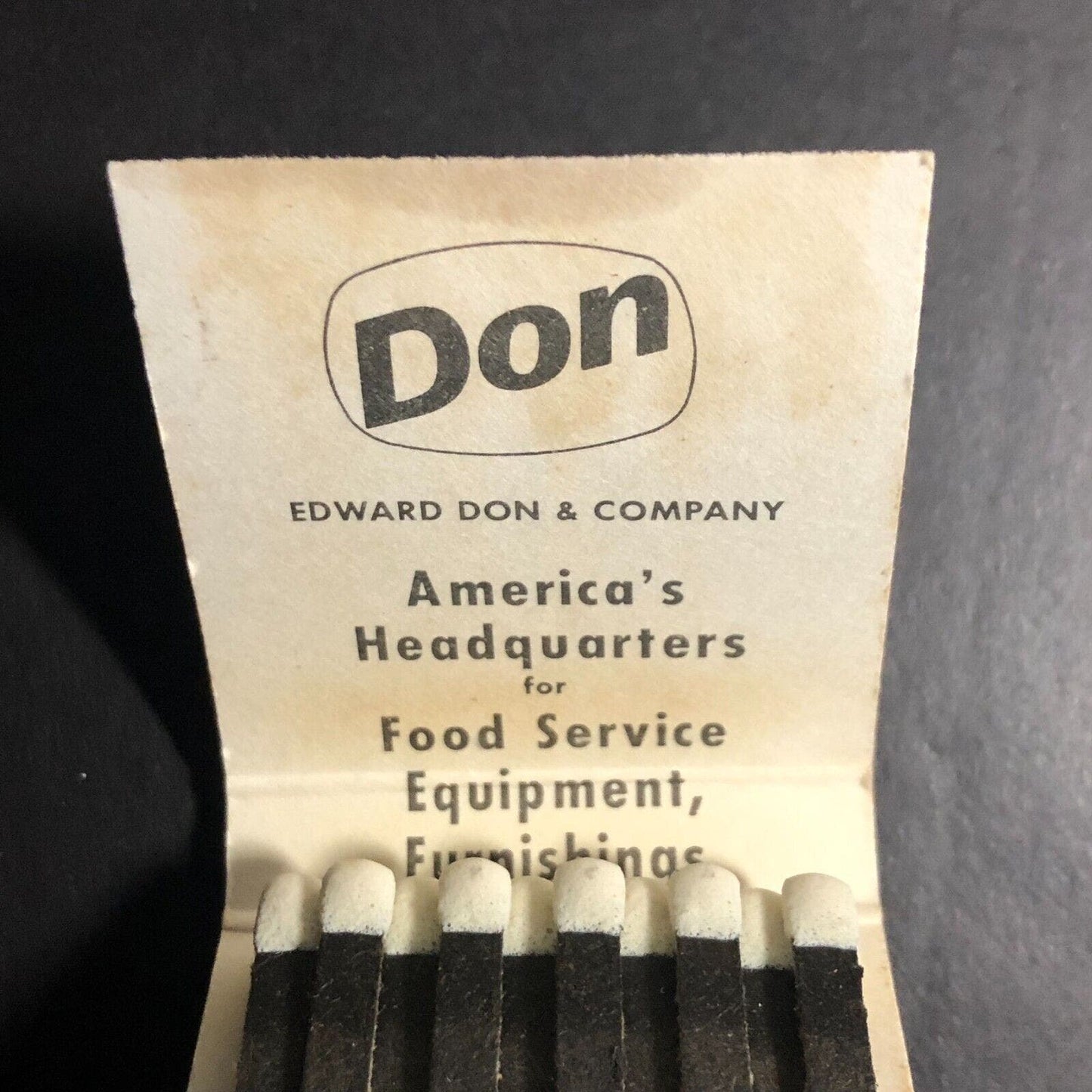 Edward Don & Company (Food Service) Chicago Full Matchbook c1968-73* Scarce VGC