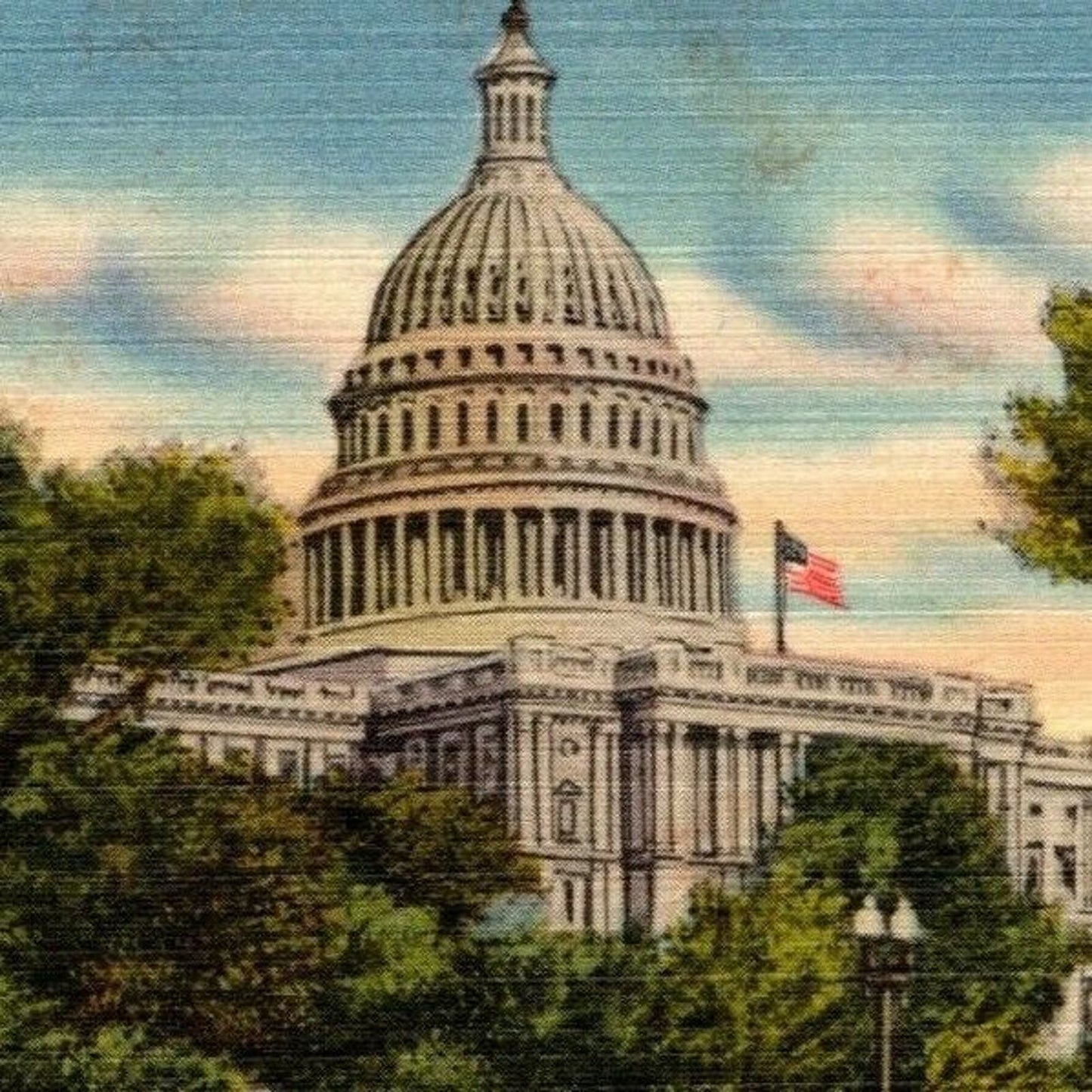 Vintage Linen Postcard U.S. Capitol Washington DC - Unposted VGC