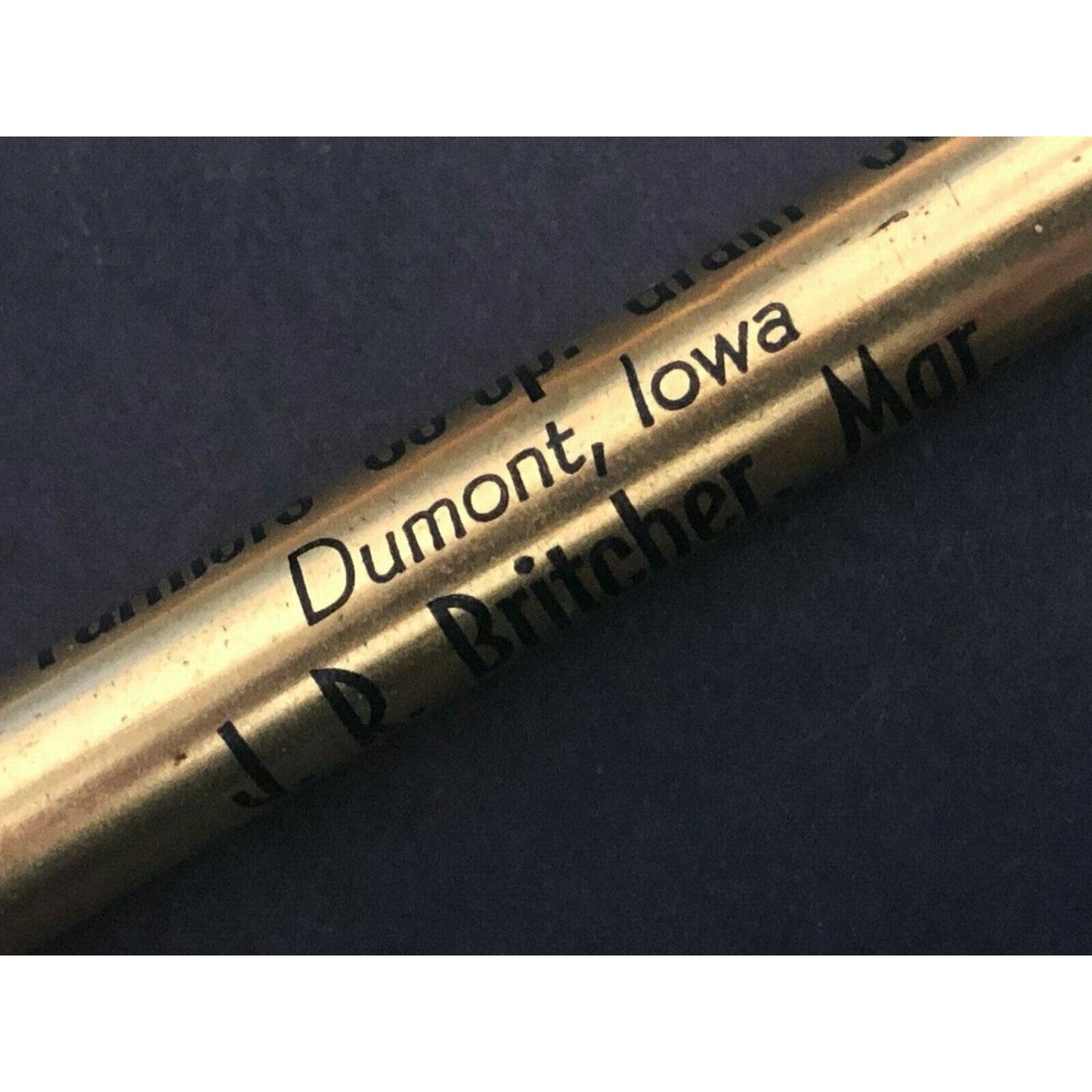 c1930's-40's "Farmers CO-OP Grain" Dumont, Iowa Advertising Bullet Pencil
