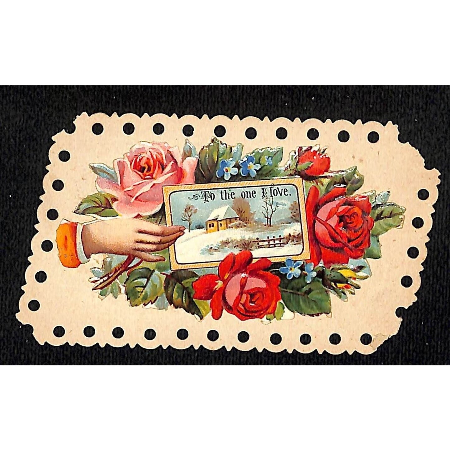 2 Victorian Valentine's Greeting Cards + Small Romantic "To the One I Love" Card